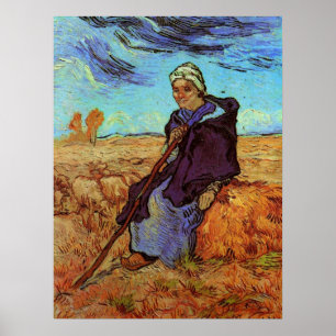 The Shepherdess (after Millet) by Vincent van Gogh Poster