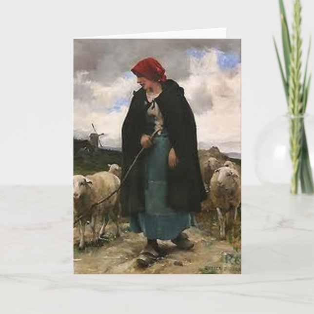 "The Shepherdess"~Border Collie Photo Card (Front)