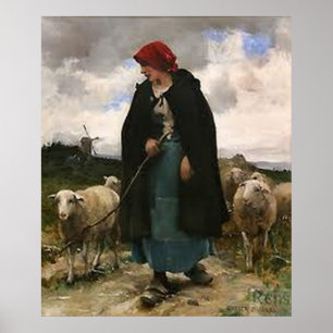 "The Shepherdess"~Border Collie Poster