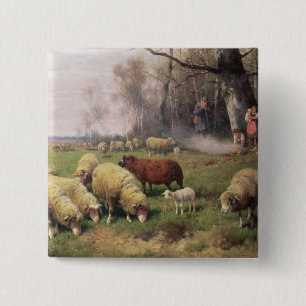 The Shepherd's Family 15 Cm Square Badge