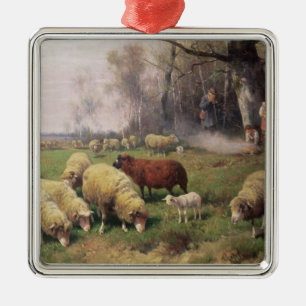 The Shepherd's Family Metal Ornament