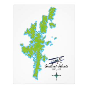 The Shetland Islands map Photo Print