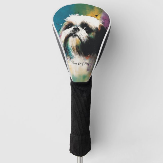 The Shih Tzu Dog - Composition 008 Golf Head Cover (Front)