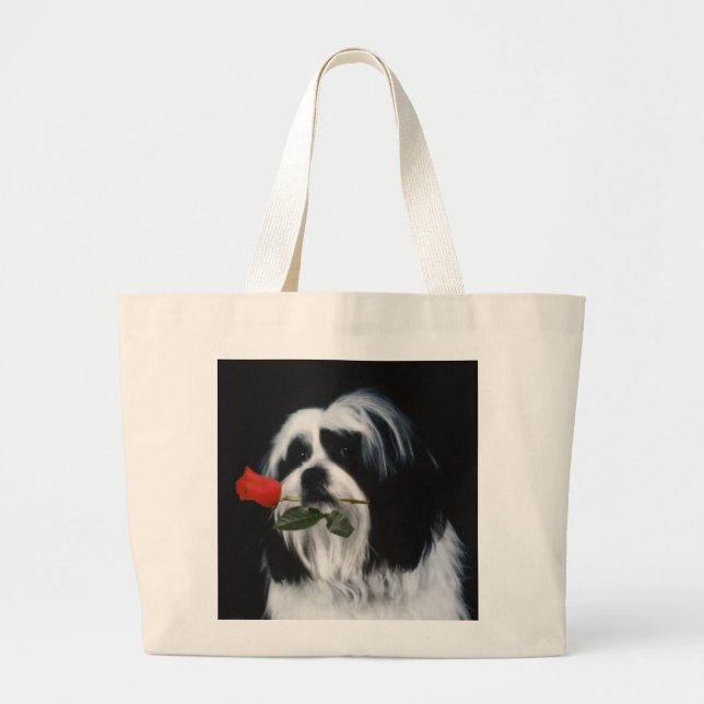 The Shih Tzu Dog Large Tote Bag (Front)