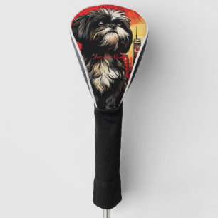 The Shih Tzu Dog, Red and Black 003 - Ulises Dalla Golf Head Cover