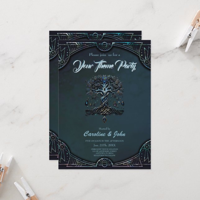 The Shine of the Tree of Life the Gems of the Soul Invitation (Front/Back In Situ)