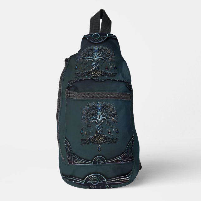 The Shine of the Tree of Life the Gems of the Soul Sling Bag (Front)
