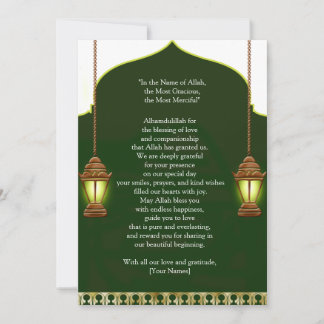 The Shining Islamic Lamp Thank You Card