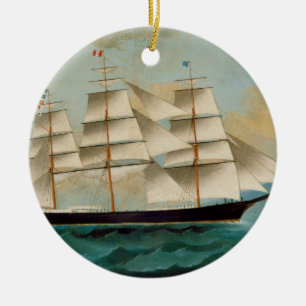 The Ship Fleetwing, Hong Kong Bay Ceramic Ornament