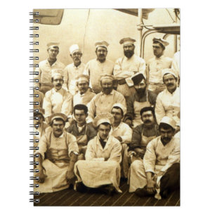 The ship's cooks aboard the R.M.S. Teutonic (b/w p Notebook