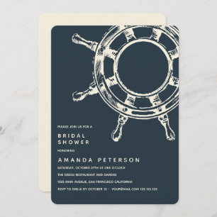 The Ship's Wheel   Wedding Bridal Shower Invitation