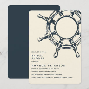 The Ship's Wheel Wedding Bridal Shower Invitation