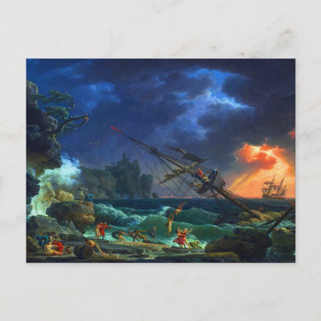 The Shipwreck by Claude-Joseph Vernet Postcard (Front)