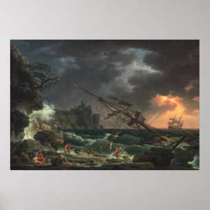 The Shipwreck - Claude-Joseph Vernet Fine Art Poster
