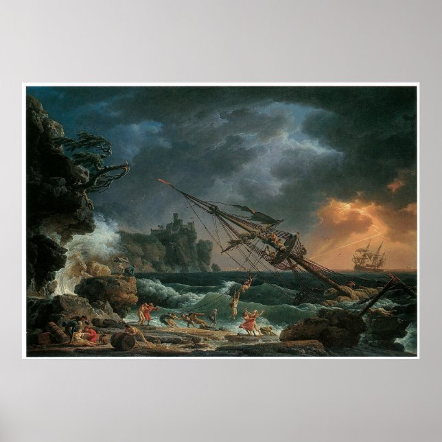 The Shipwreck, Claude-Joseph Vernet Poster (Front)