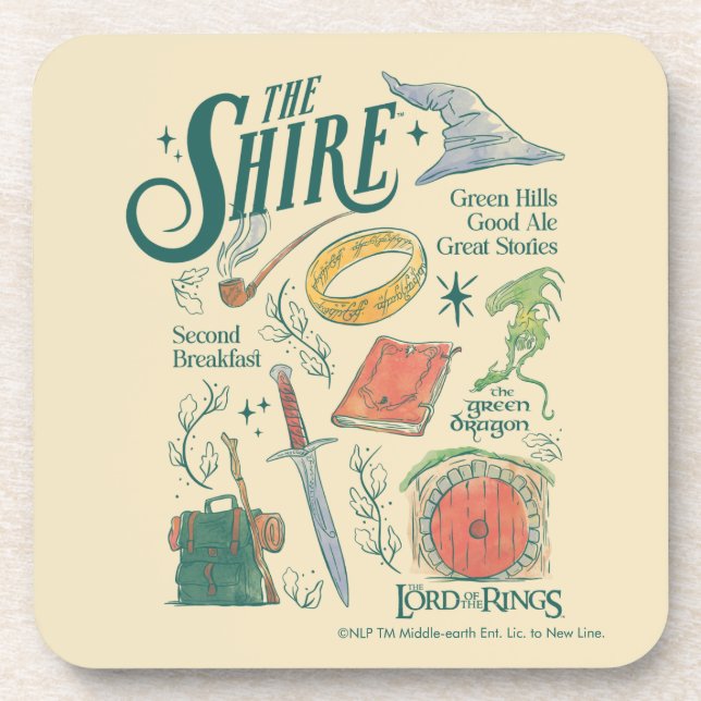 THE SHIRE™ Watercolor Collage Graphic Coaster (Front)