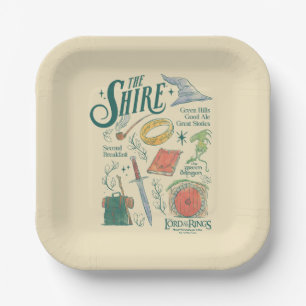 THE SHIRE™ Watercolor Collage Graphic Paper Plate
