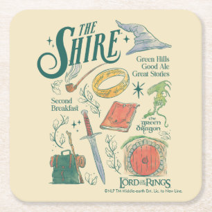 THE SHIRE™ Watercolor Collage Graphic Square Paper Coaster