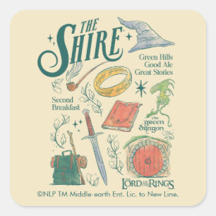 THE SHIRE™ Watercolor Collage Graphic Square Sticker
