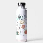 THE SHIRE™ Watercolor Collage Graphic Water Bottle<br><div class="desc">Celebrate the simple comforts and grand adventures of The Shire™ with this charming Lord of the Rings™ collage design. Featuring a delightful collection of illustrated icons — including the One Ring, a Gandalf's hat and pipe, a well-packed travel rucksack, a trusty sword, a cozy hobbit door, and even a nod...</div>