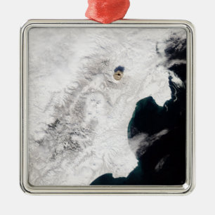 The Shiveluch Volcano in Kamchatka Krai, Russia Metal Tree Decoration