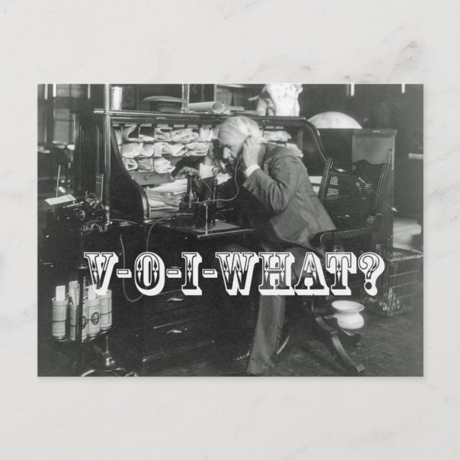The Shocking Introduction of VoIP Telephone Postcard (Front)