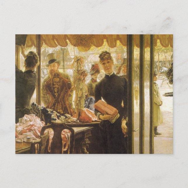 The Shop Girl by James Tissot, Victorian Fine Art Postcard (Front)