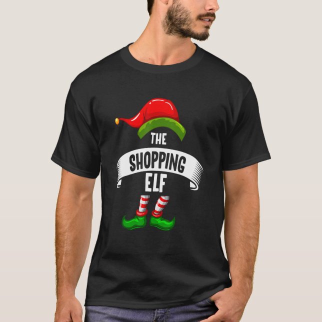 The shopping Elf Claus Present Reindeer Snowman Ho T-Shirt (Front)