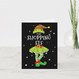 The Shopping Elf Fun Matching Family Group Xmas Pa Card