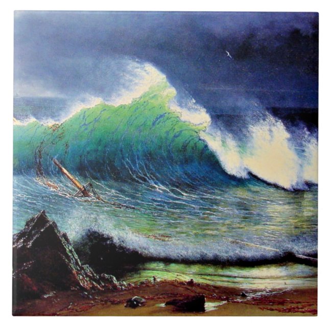 The Shore of the Turquoise Sea Ceramic Tile (Front)