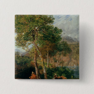 The Shores of Lake Lecco 15 Cm Square Badge