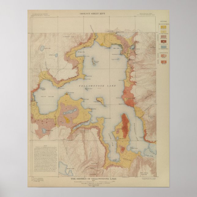 The Shores of Yellowstone Lake Poster (Front)