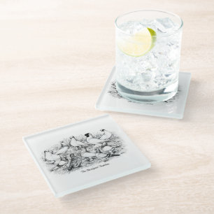 The Short-faced Tumbler Pigeons Glass Coaster