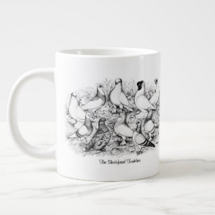 The Short-faced Tumbler Pigeons Large Coffee Mug
