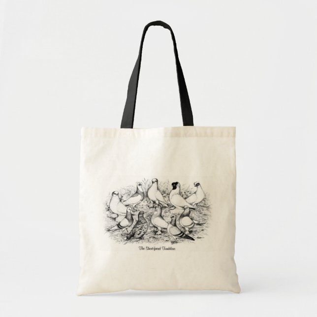 The Short-faced Tumbler Pigeons Tote Bag (Front)