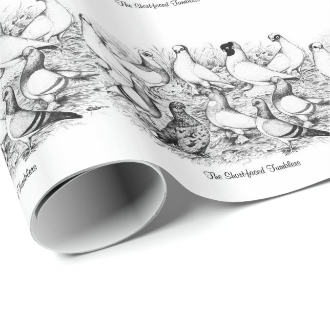 The Short-faced Tumbler Pigeons Wrapping Paper (Roll Corner)