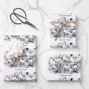 The Short-faced Tumbler Pigeons Wrapping Paper Sheet