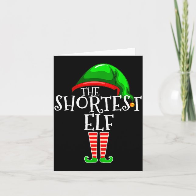 The Shortest Elf Family Matching Group Christmas G Card (Front)