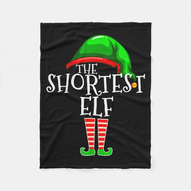 The Shortest Elf Family Matching Group Christmas G Fleece Blanket (Front)