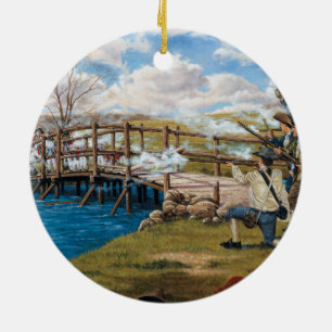 The Shot Heard 'Round the World Battle of Concord Ceramic Ornament