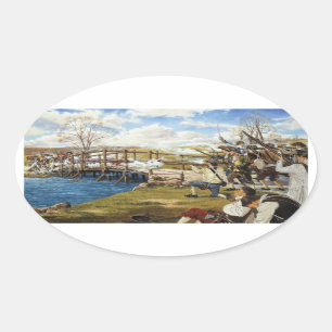 The Shot Heard 'Round the World Domenick D'Andrea Oval Sticker