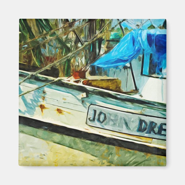 The Shrimp Boat John Drew Abstract Impressionism Magnet (Front)