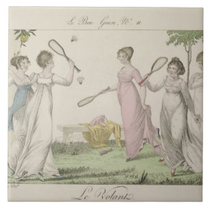 The Shuttlecock, plate 11 from 'Le Bon Genre', 180 Ceramic Tile