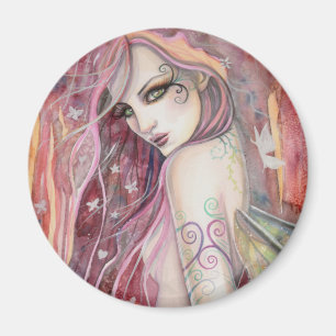 The Shy Flirt Modern Fairy Fantasy Art Magnet