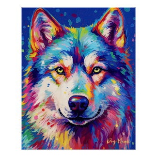 The Siberian Husky Dog 005 - Zetton Ziana Poster
