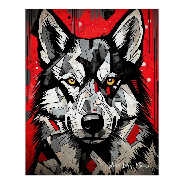 The Siberian Husky Dog, Red and Black 002 - Ulises Poster (Front)