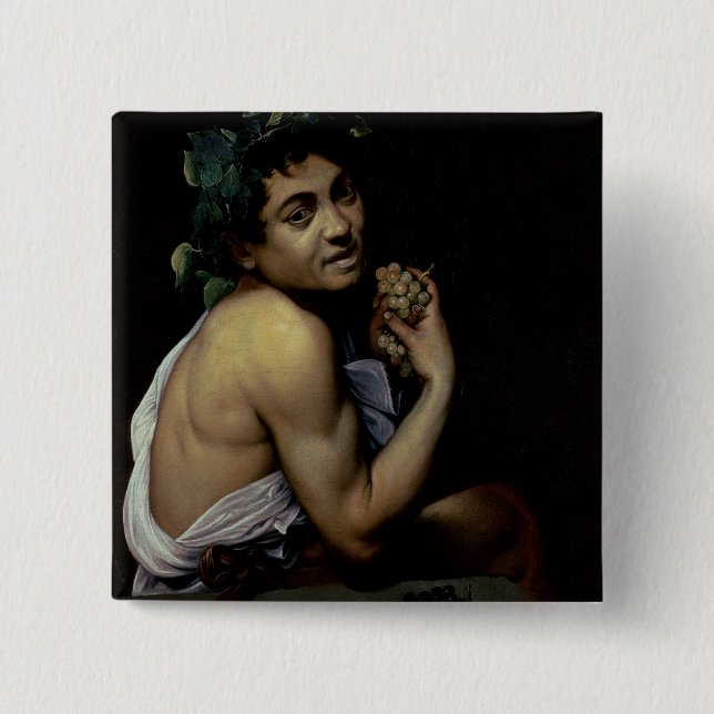 The Sick Bacchus, 1591 15 Cm Square Badge (Front)