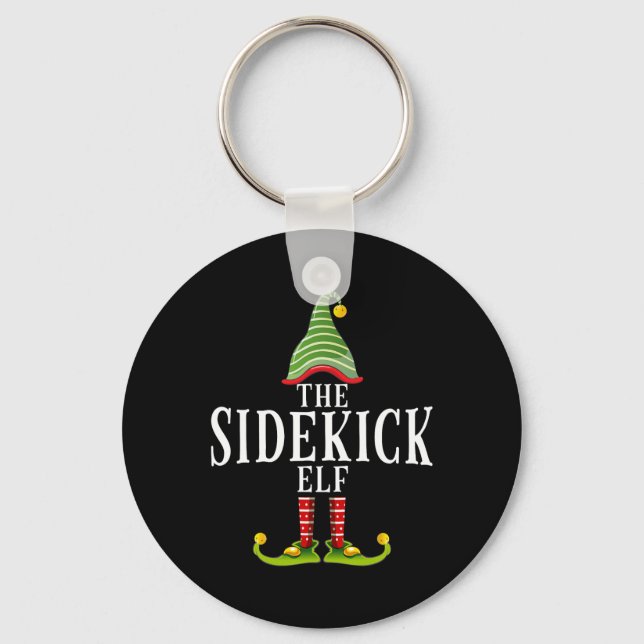 The Sidekick Elf Funny Matching Pajama Xmas  Key Ring (Front)