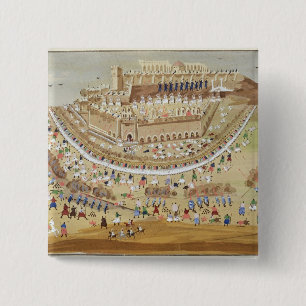The Siege of Athens in 1827, from the Pictorial Hi 15 Cm Square Badge