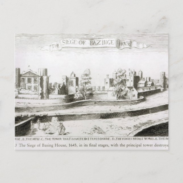 The Siege of Basing House, 1645 Postcard (Front)